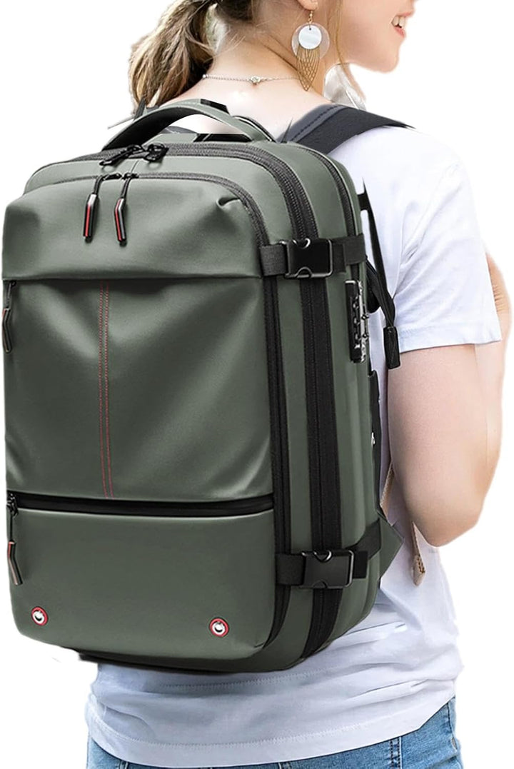 Air Vacuum Backpack – Expandable 60L Waterproof Travel Pack with Laptop Compartment – Trivora