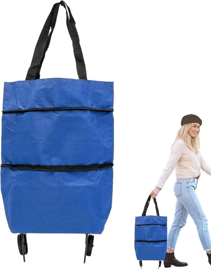 Large Capacity Foldable Shopping Bag with Wheels Reusable Cart Tote (1+1 FREE) – Veytra
