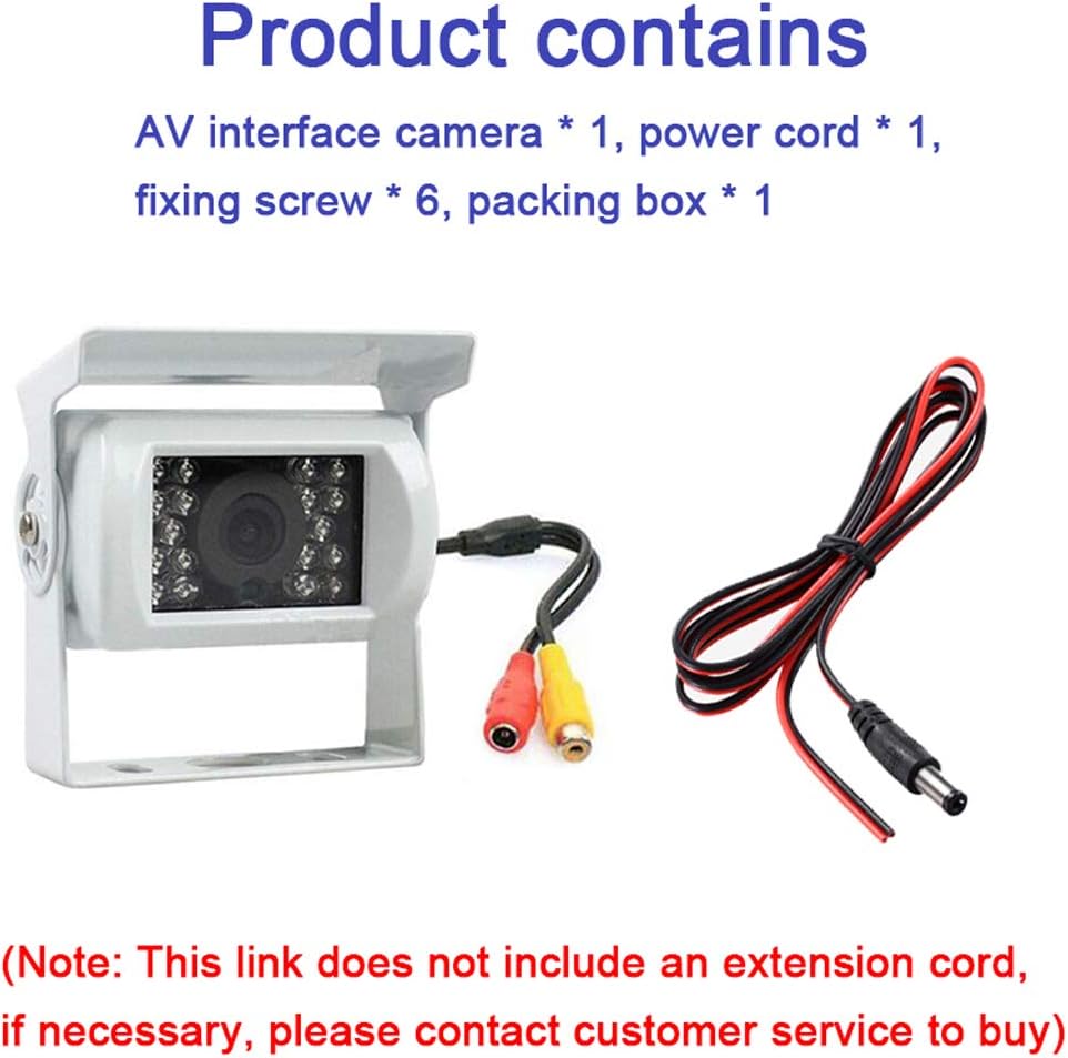 Truck Backup Camera 12V/24V with 18 LED IR Night Vision IP68