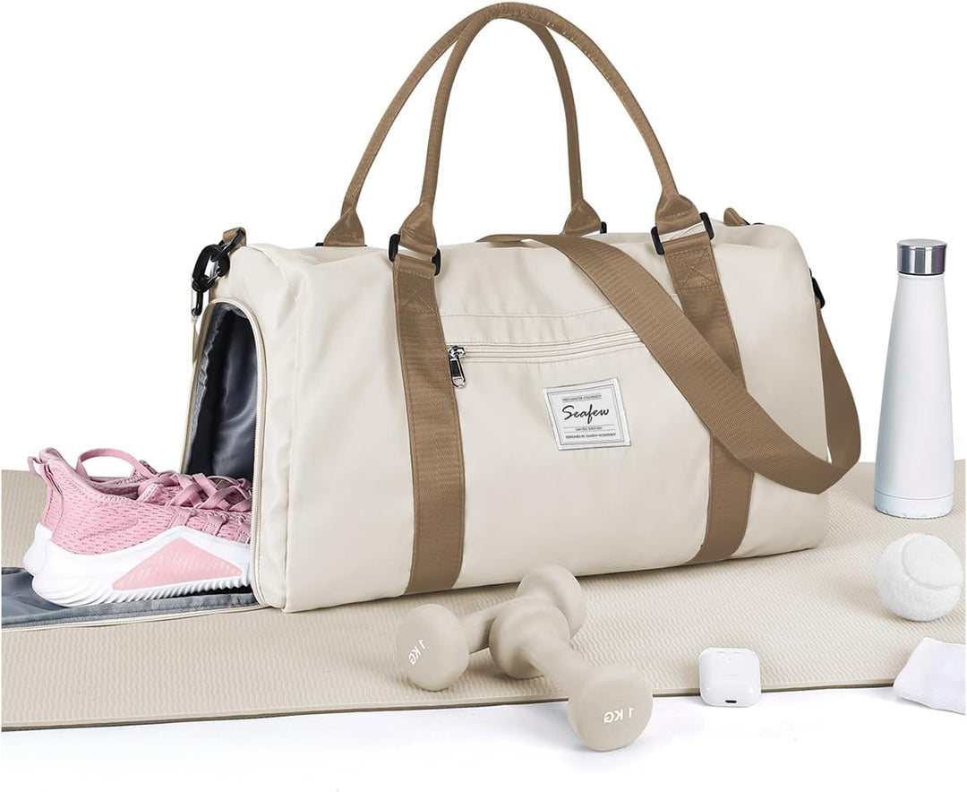 Waterproof Travel Duffel with Shoe Compartment & Wet Pocket – Unisex Gym Bag