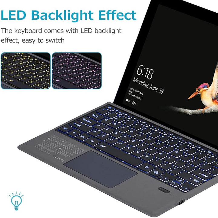 Wireless Bluetooth Keyboard with Backlight and Touchpad for Surface Pro – Nexora