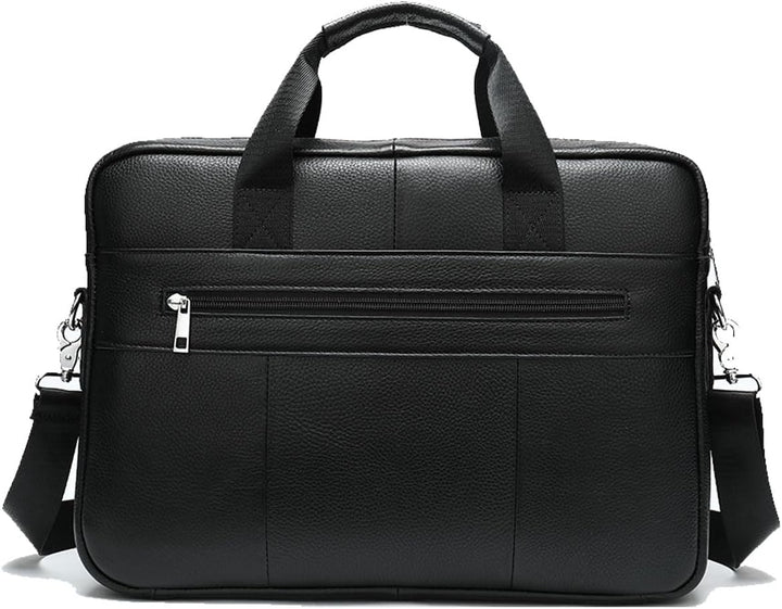 Premium Cowhide Leather 15” Business Briefcase with Organiser Compartments