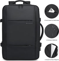 Expandable 26–45L Waterproof Travel Backpack with Laptop Sleeve & Duffle Carry
