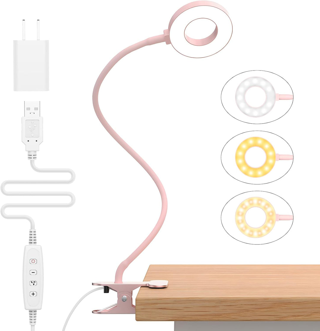3 Colour Modes LED Desk Clamp Lamp with  & Flexible Gooseneck – Selvara (1+1 FREE)
