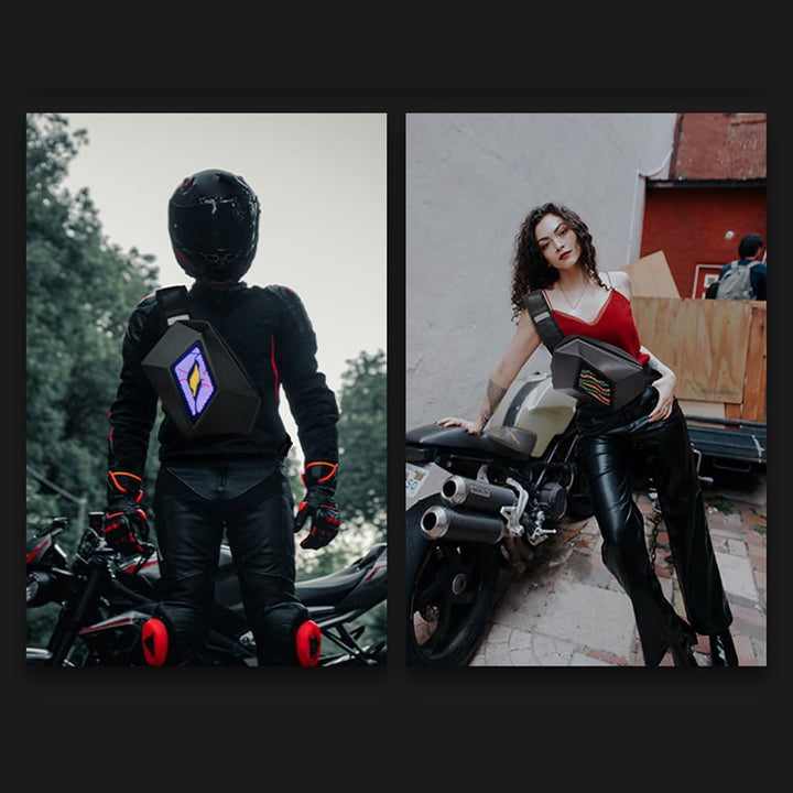 LED Motorcycle Crossbody Bag with Programmable Display – Nexora