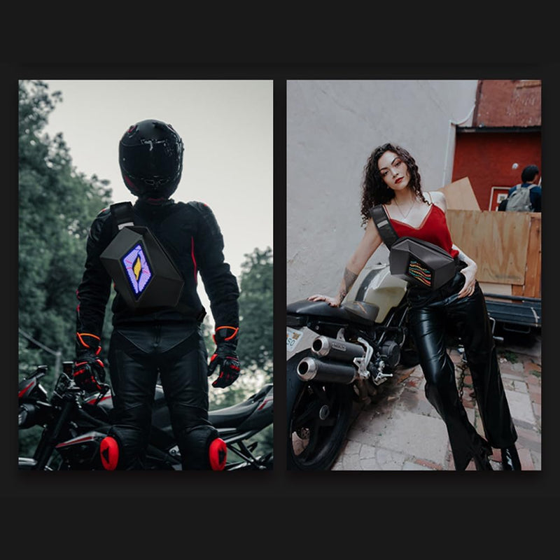 LED Motorcycle Crossbody Bag with Programmable Display – Nexora
