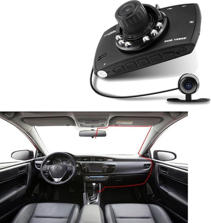 Dual Lens Car Dash Cam G30 2.7" LCD Full HD 1080P with G-Sensor