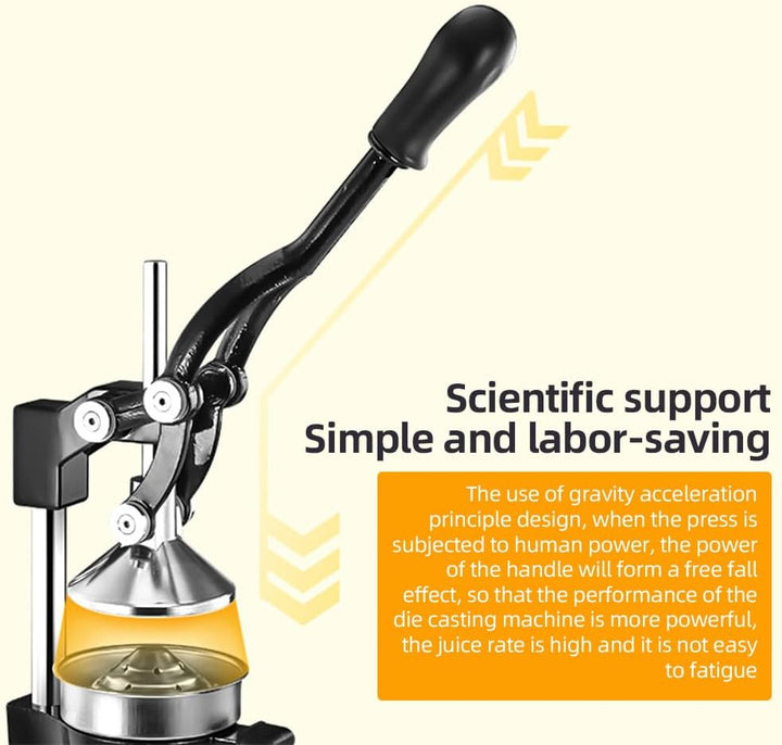 Cast-Iron Hand Press Juicer with 99% Extraction and Stainless Steel Build – Orvado
