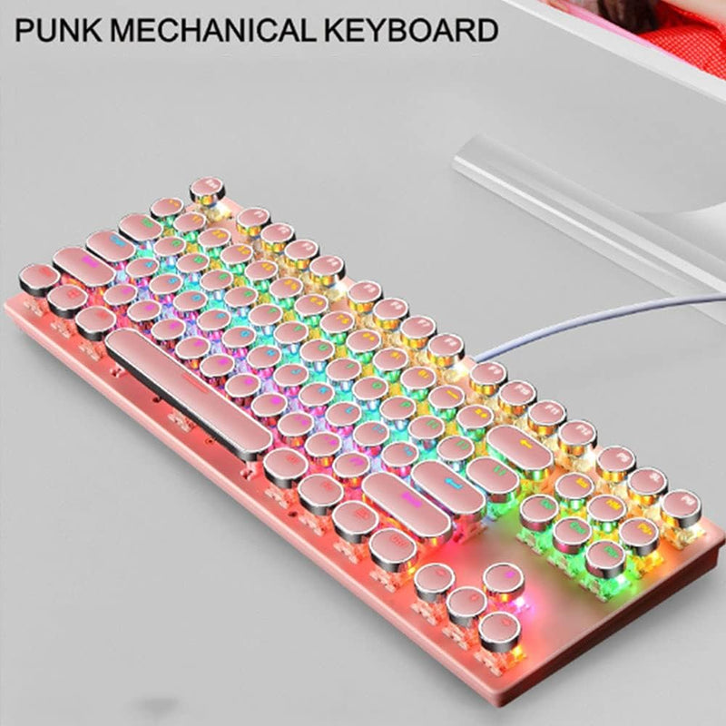 87-Key Mechanical Gaming Keyboard RGB Backlit Blue Switch