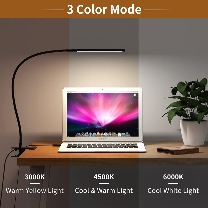 77 LED Desk Clamp Lamp with USB Power & Flexible Gooseneck – Serava