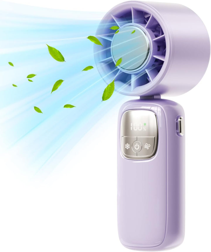 Portable Foldable Handheld Fan with LED Display 100 Speeds