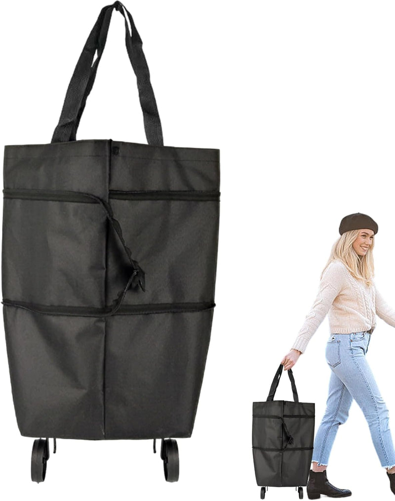 Large Capacity Foldable Shopping Bag with Wheels Reusable Cart Tote (1+1 FREE) – Veytra
