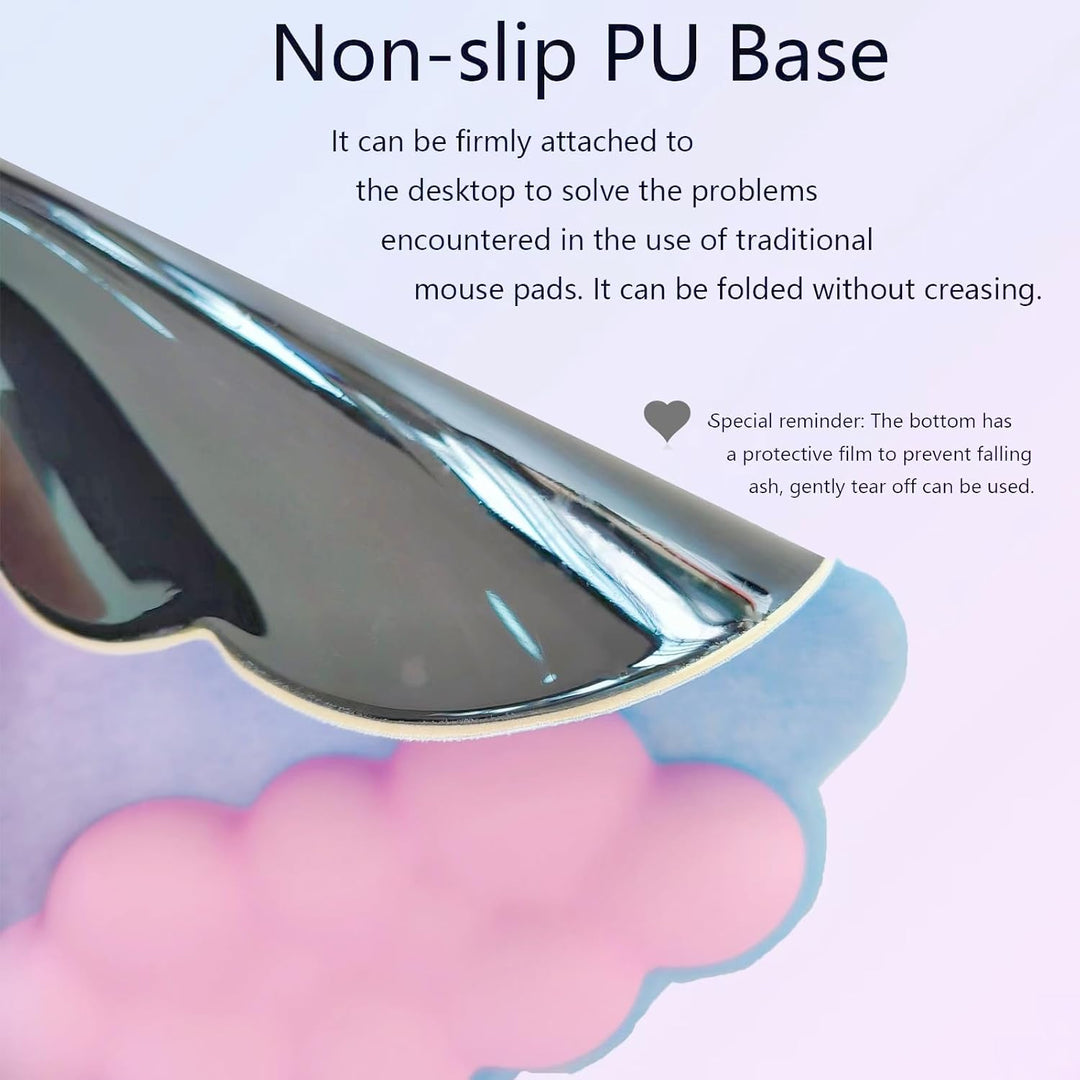 Cloud-Shaped Ergonomic Wrist Rest Set with Mouse Pad & Coaster – Zeyora