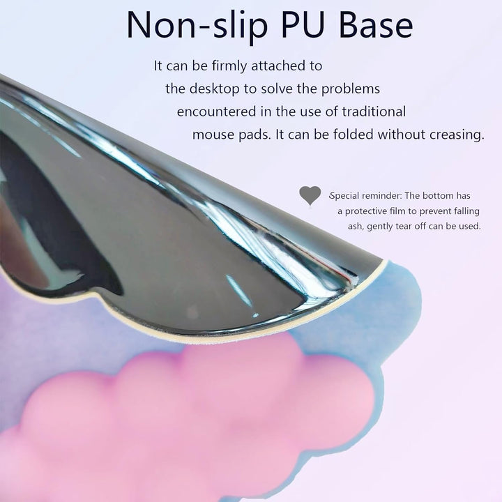 Cloud-Shaped Ergonomic Wrist Rest Set with Mouse Pad & Coaster – Zeyora