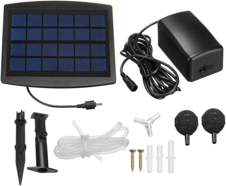 Solar Powered Air Pump Kit 2.5W with Hoses and Stones