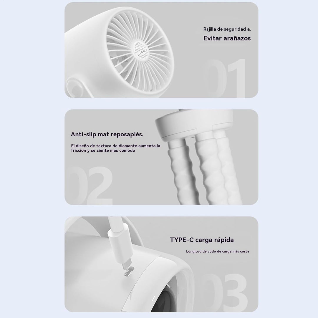 Rechargeable Clip-On Stroller Fan with Night Light 100 Speeds