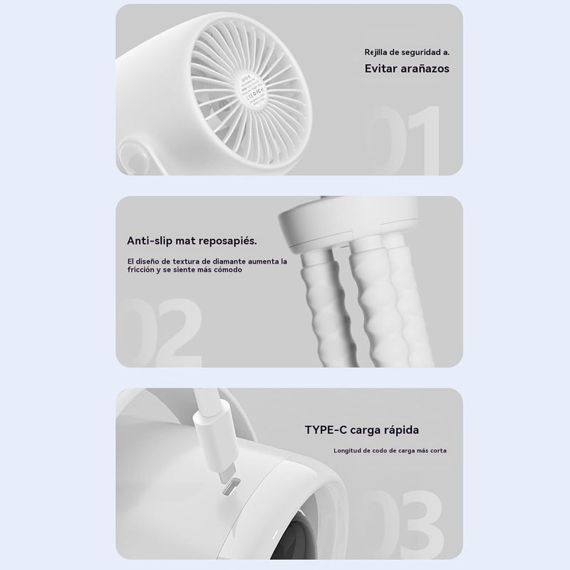 Rechargeable Clip-On Stroller Fan with Night Light 100 Speeds