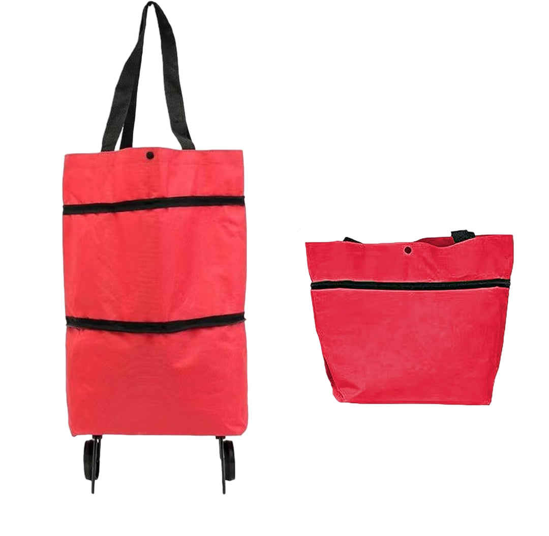 Large Capacity Foldable Shopping Bag with Wheels Reusable Cart Tote (1+1 FREE) – Veytra