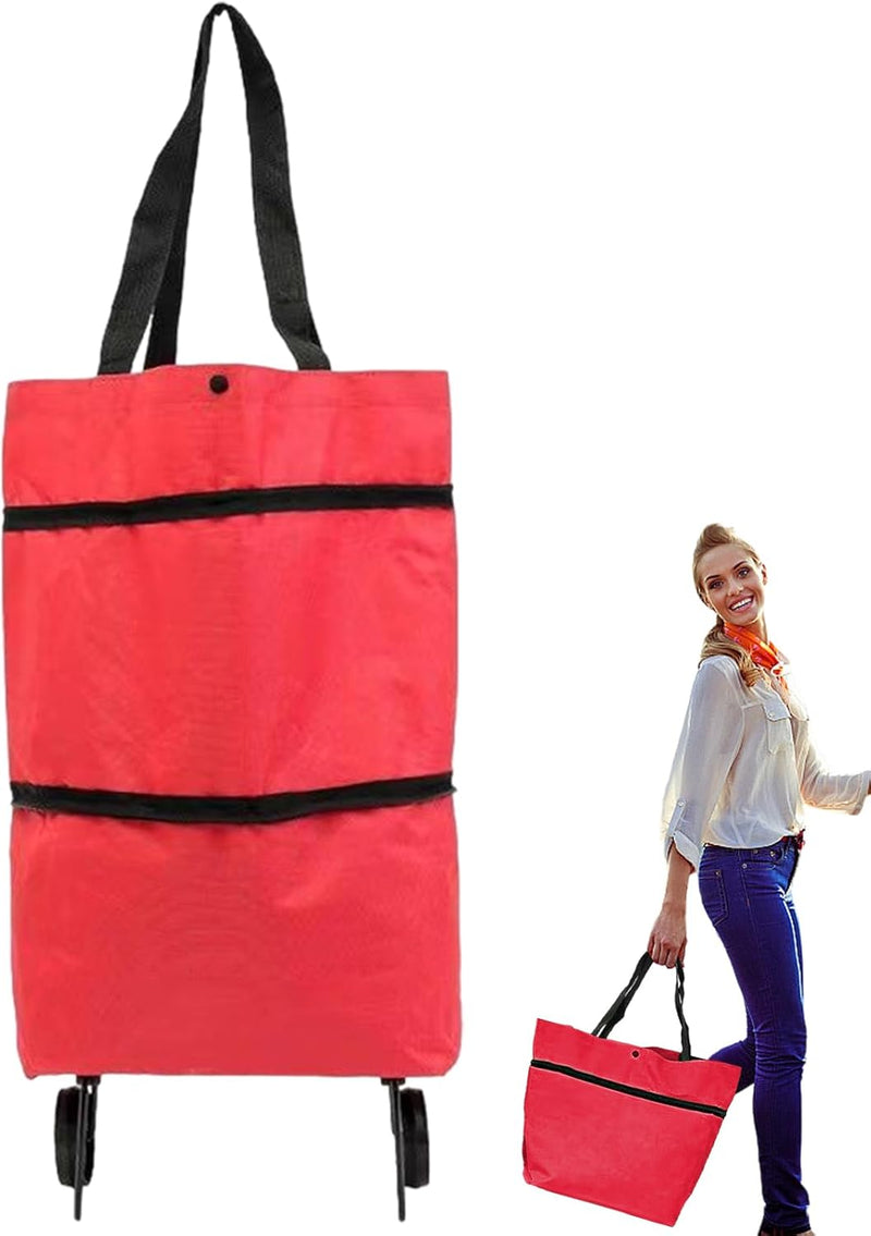Large Capacity Foldable Shopping Bag with Wheels Reusable Cart Tote (1+1 FREE) – Veytra