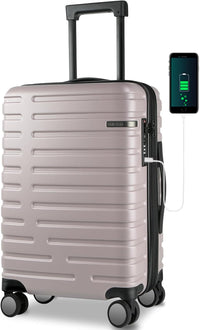 Expandable Hard Shell Carry-On Luggage with Spinner Wheels & TSA Lock