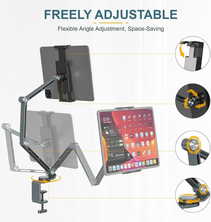 Adjustable Aluminum Tablet Desk Stand with 360° Rotation – Movaro