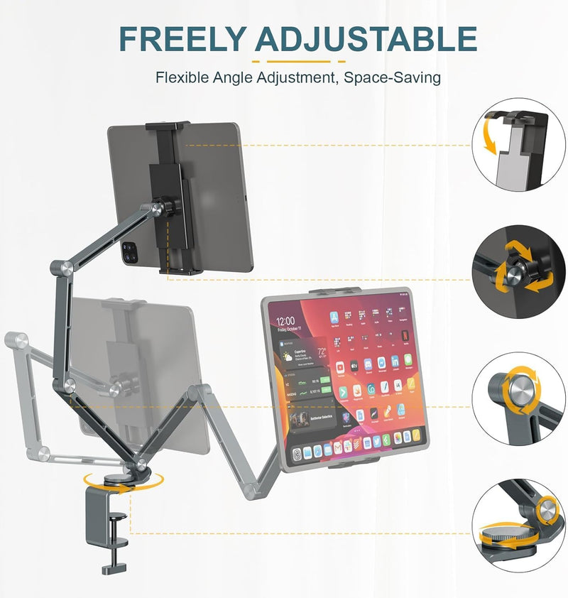 Adjustable Aluminum Tablet Desk Stand with 360° Rotation – Movaro