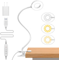 3 Colour Modes LED Desk Clamp Lamp with  & Flexible Gooseneck – Selvara (1+1 FREE)