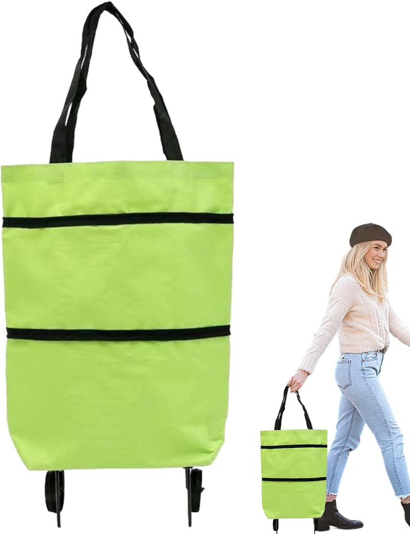 Large Capacity Foldable Shopping Bag with Wheels Reusable Cart Tote (1+1 FREE) – Veytra
