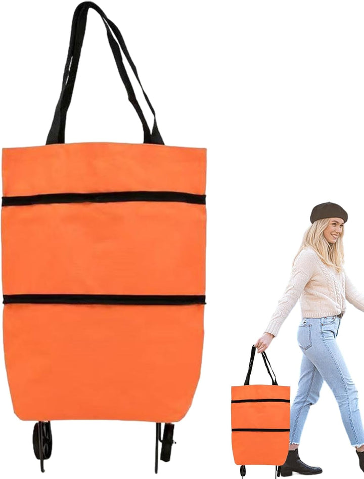 Large Capacity Foldable Shopping Bag with Wheels Reusable Cart Tote (1+1 FREE) – Veytra