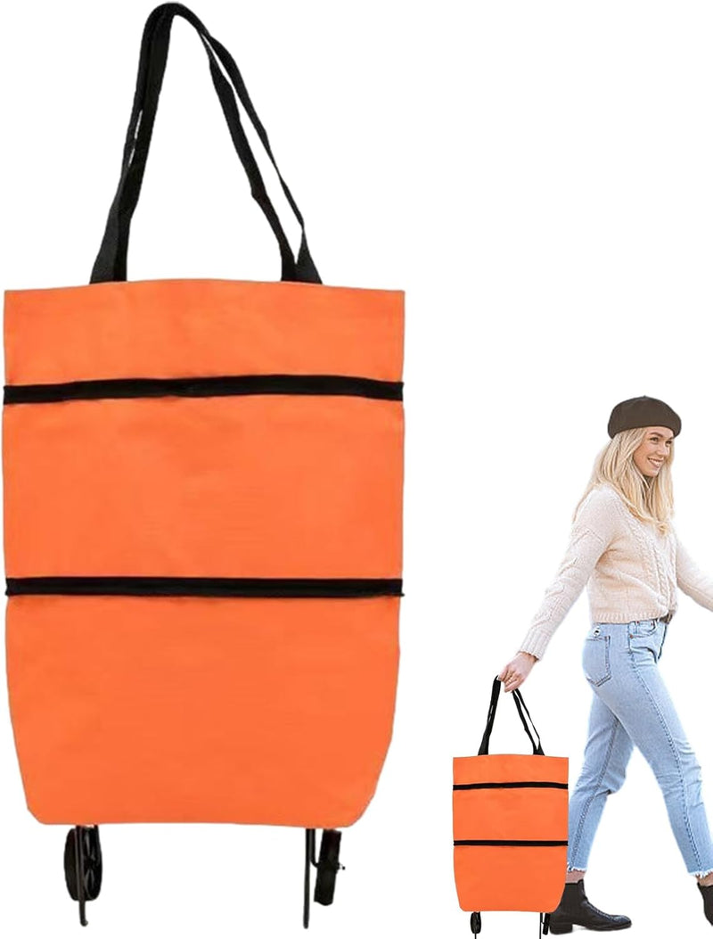 Large Capacity Foldable Shopping Bag with Wheels Reusable Cart Tote (1+1 FREE) – Veytra