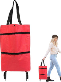 Large Capacity Foldable Shopping Bag with Wheels Reusable Cart Tote (1+1 FREE) – Veytra