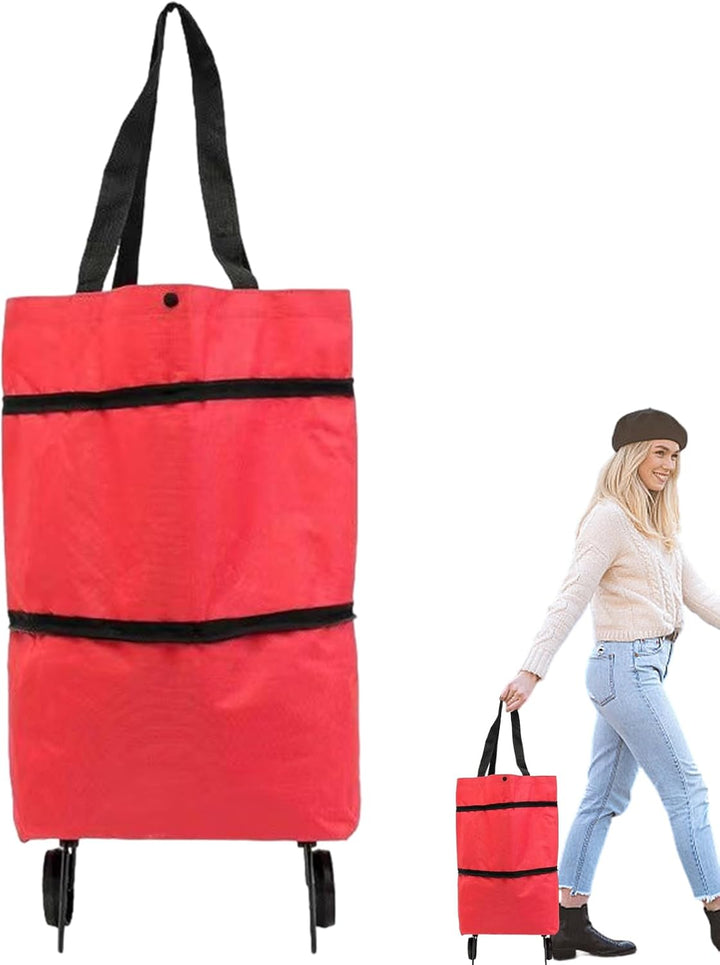 Large Capacity Foldable Shopping Bag with Wheels Reusable Cart Tote (1+1 FREE) – Veytra