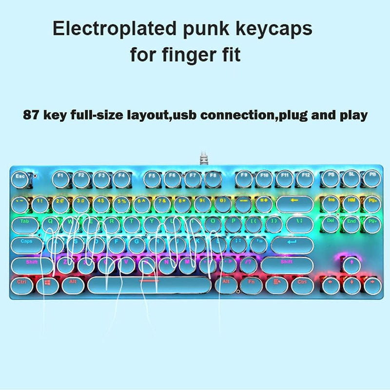 87-Key Mechanical Gaming Keyboard RGB Backlit Blue Switch
