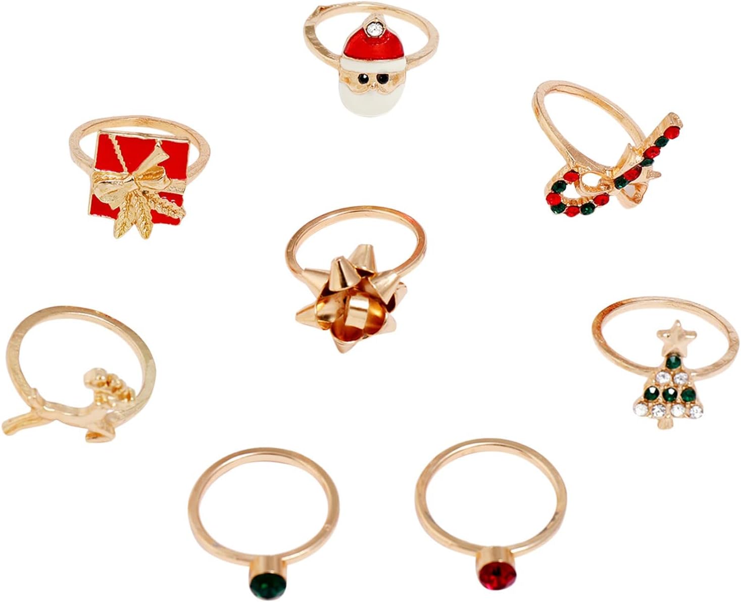 Christmas Ring Set | 8 Pieces