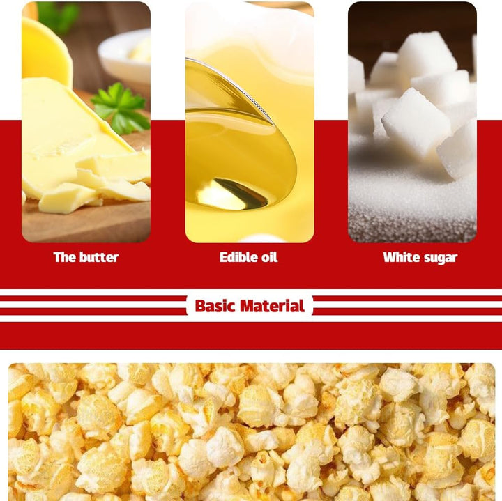 Retro Red Electric Tabletop Popcorn Maker with Timer – Calvano