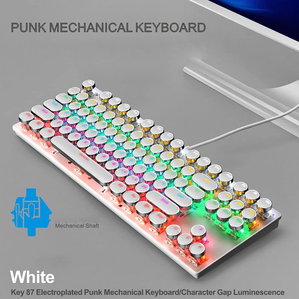 87-Key Mechanical Gaming Keyboard RGB Backlit Blue Switch