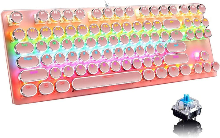 87-Key Mechanical Gaming Keyboard RGB Backlit Blue Switch