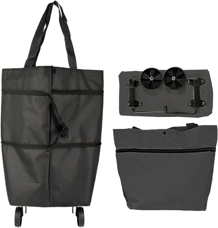 Large Capacity Foldable Shopping Bag with Wheels Reusable Cart Tote (1+1 FREE) – Veytra