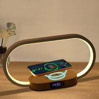 Wireless Charging Bedside Table Lamp with Clock – Lumora