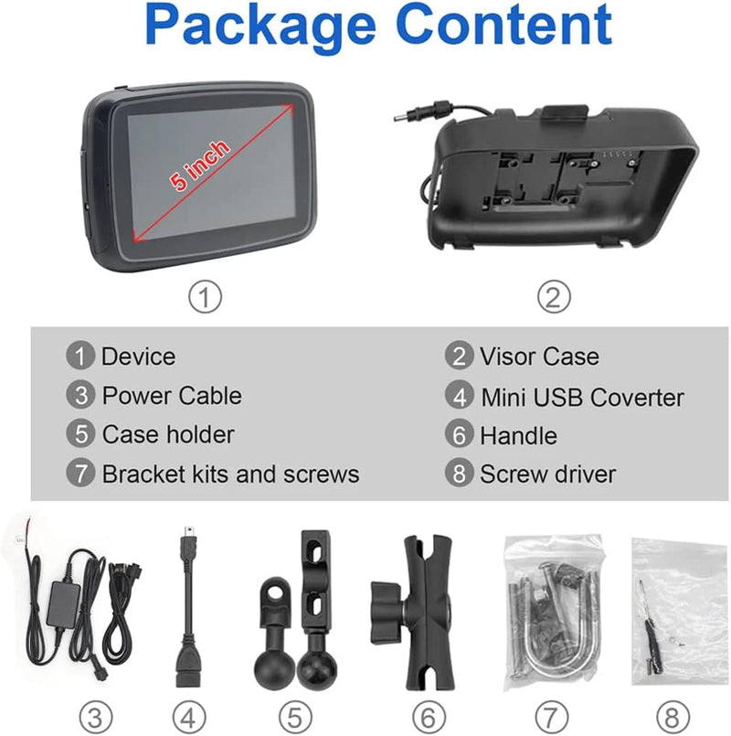 Portable Motorcycle Monitor with 5" (12.7 cm) IPS Screen – RideMate