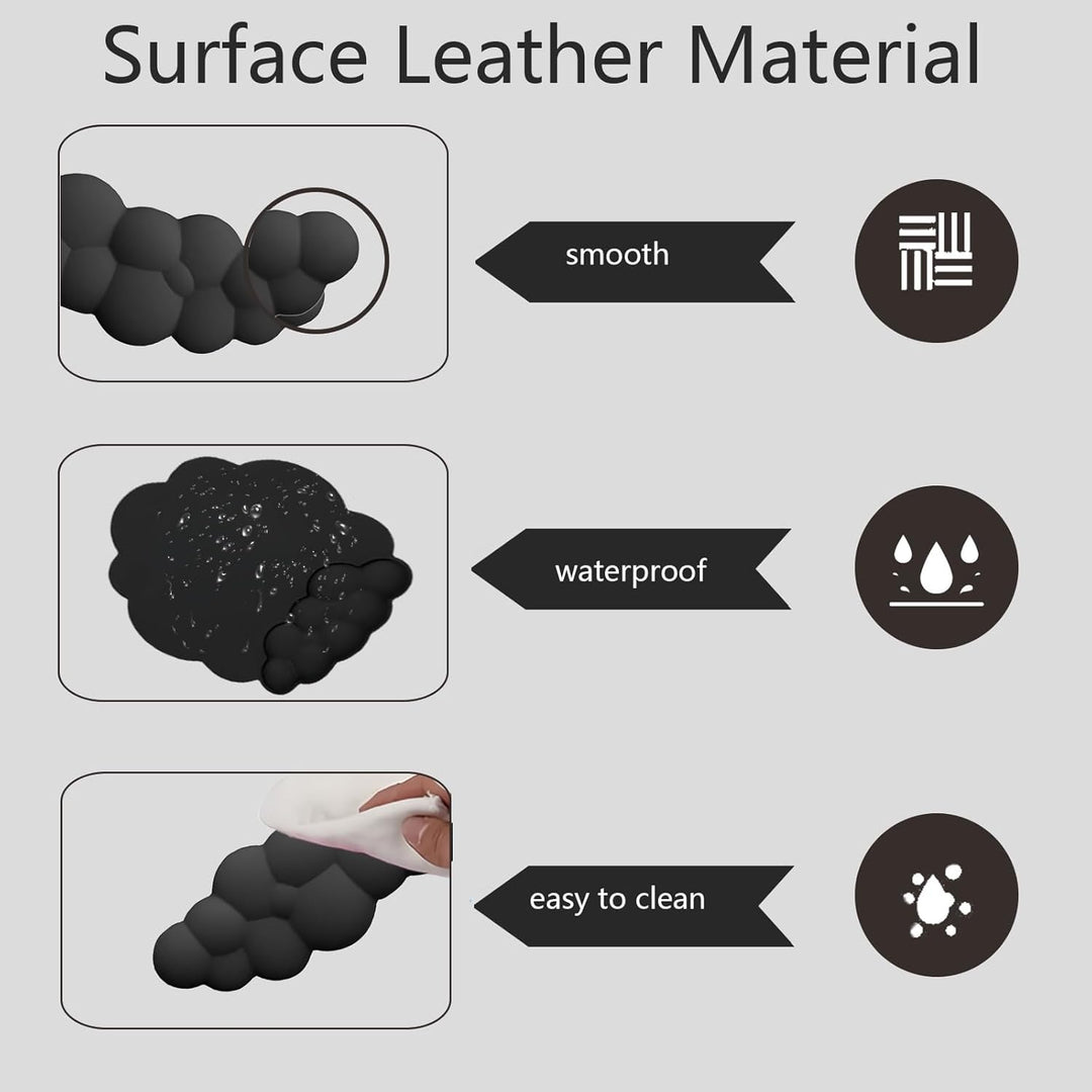 Cloud-Shaped Ergonomic Wrist Rest Set with Mouse Pad & Coaster – Zeyora