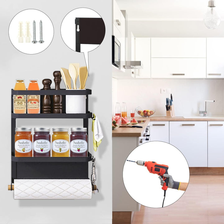 Magnetic Fridge Spice Rack with Paper Towel Holder – Oryden