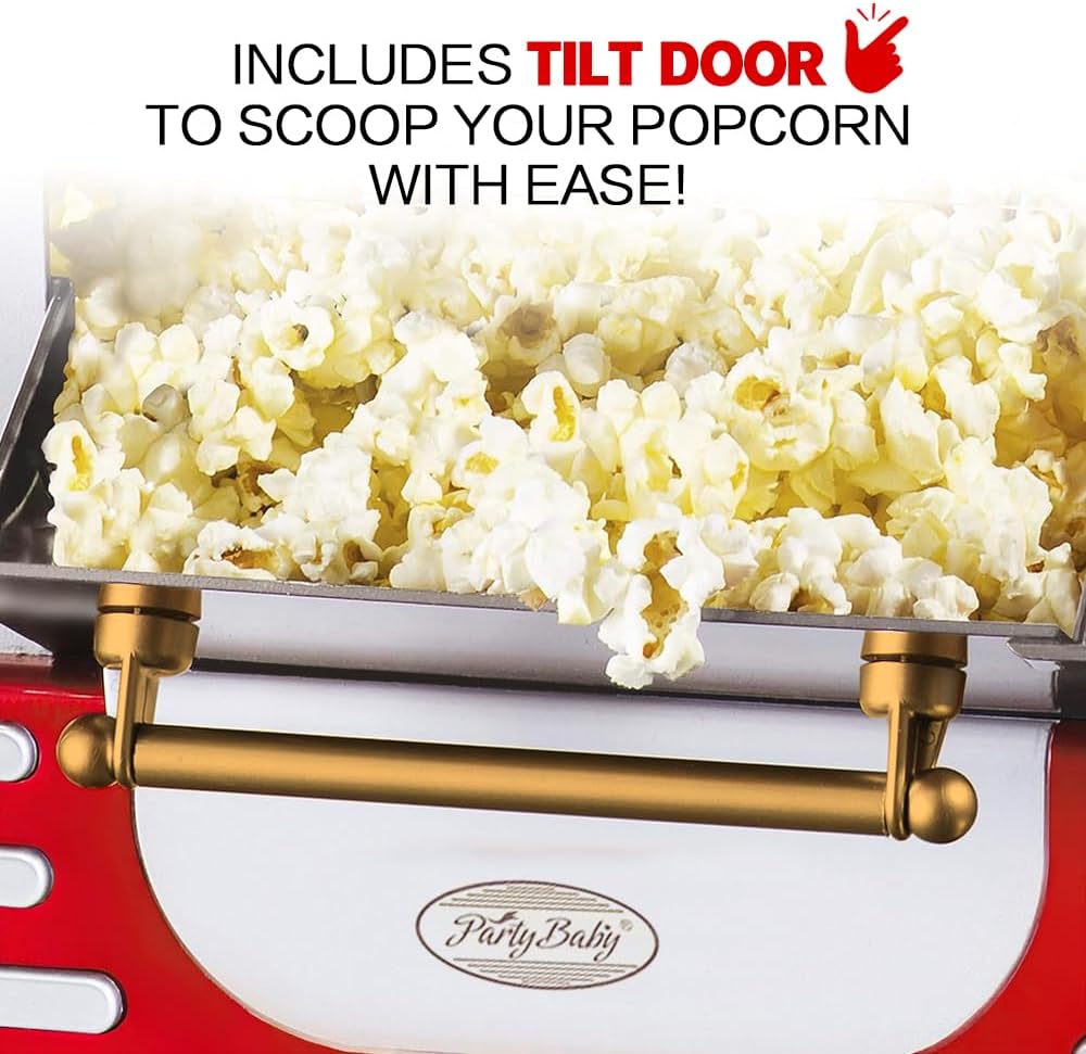 Retro Red Electric Tabletop Popcorn Maker with Timer – Calvano