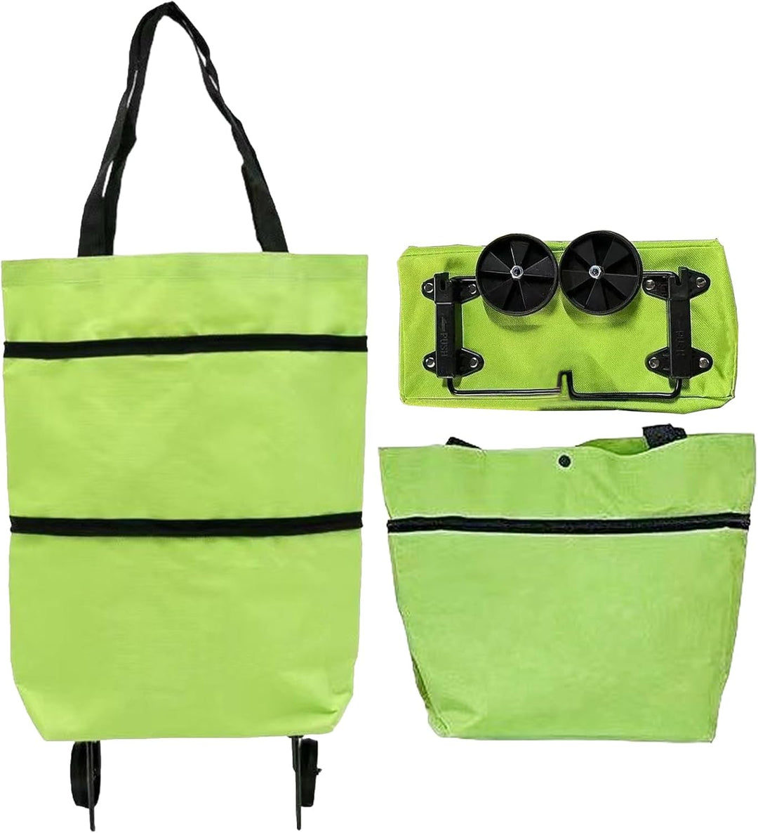 Large Capacity Foldable Shopping Bag with Wheels Reusable Cart Tote (1+1 FREE) – Veytra