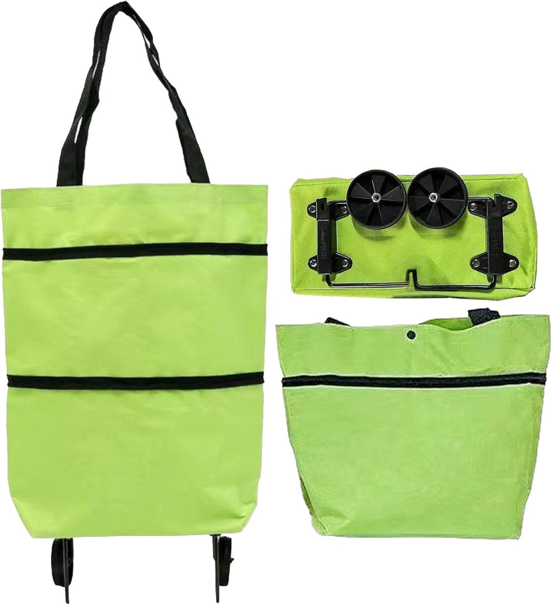 Large Capacity Foldable Shopping Bag with Wheels Reusable Cart Tote (1+1 FREE) – Veytra