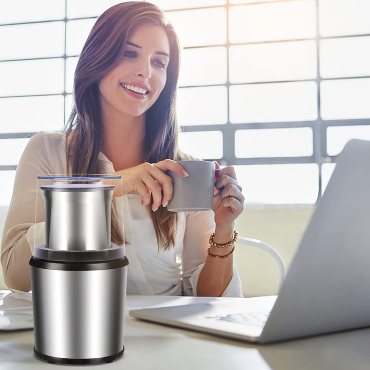 Electric Coffee & Spice Grinder with Removable Cup – BrewMate