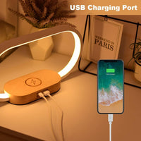 Wireless Charging Bedside Table Lamp with Clock – Lumora