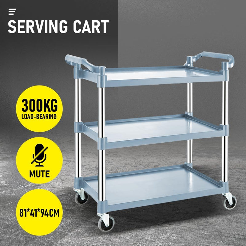 3 Tier Rolling Service Cart with Lockable Wheels – ServePro