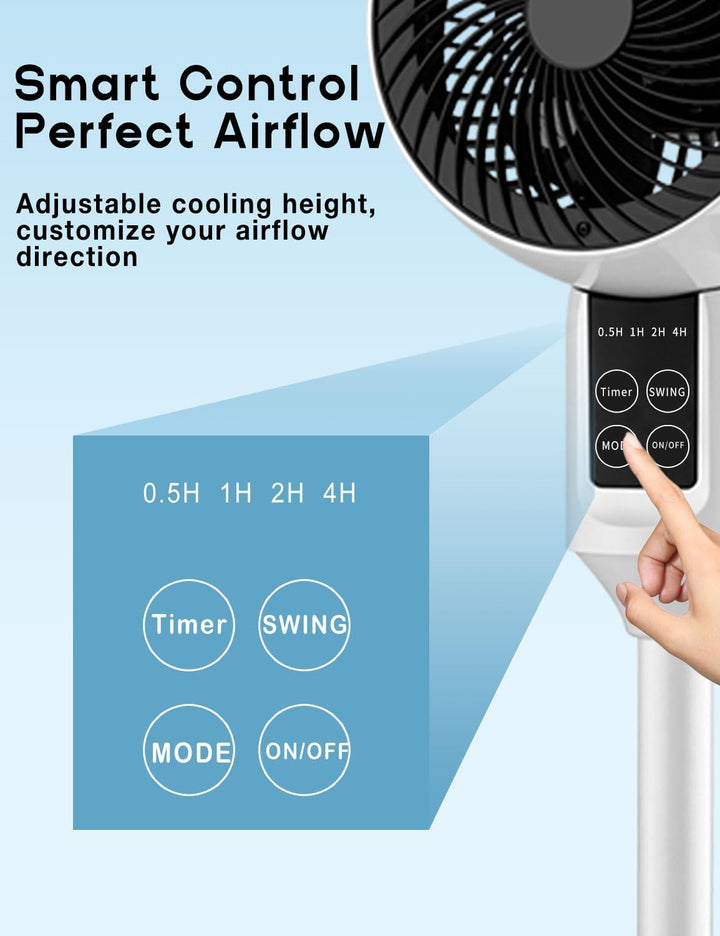 Adjustable Pedestal Fan with 3D Oscillation – Aerion