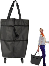 Large Capacity Foldable Shopping Bag with Wheels Reusable Cart Tote (1+1 FREE) – Veytra
